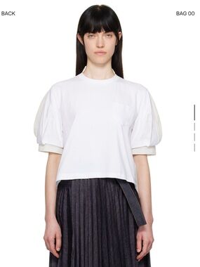 Sacai Spun Organza x Cotton Jersey T-Shirt